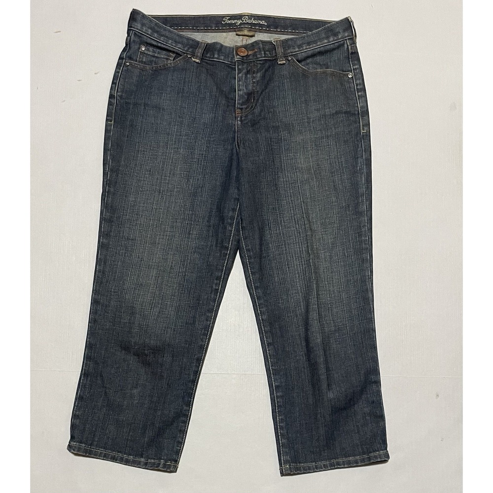 Tommy Bahama Womens Denim Blue Capri Jeans Size‎ 10 X 23 Dark Wash Cropped